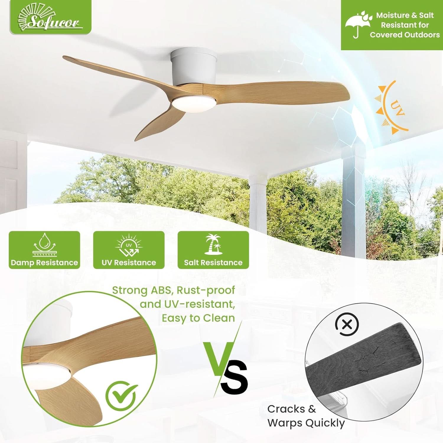 52 Inch Smart Ceiling Fan With Lights Remote App Control
