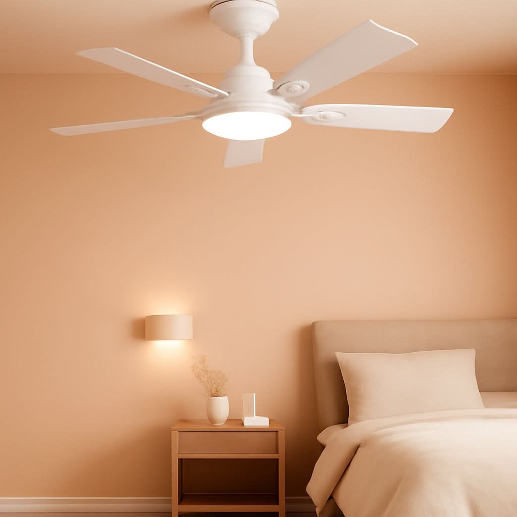 52 Inch White Ceiling Fan With Light And Remote Control