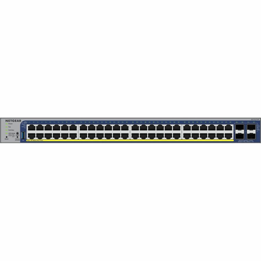 52 Port PoE+ Switch - Gigabit Ethernet Stackable Smart Switch | Tecisoft GS752TXP-300NAS