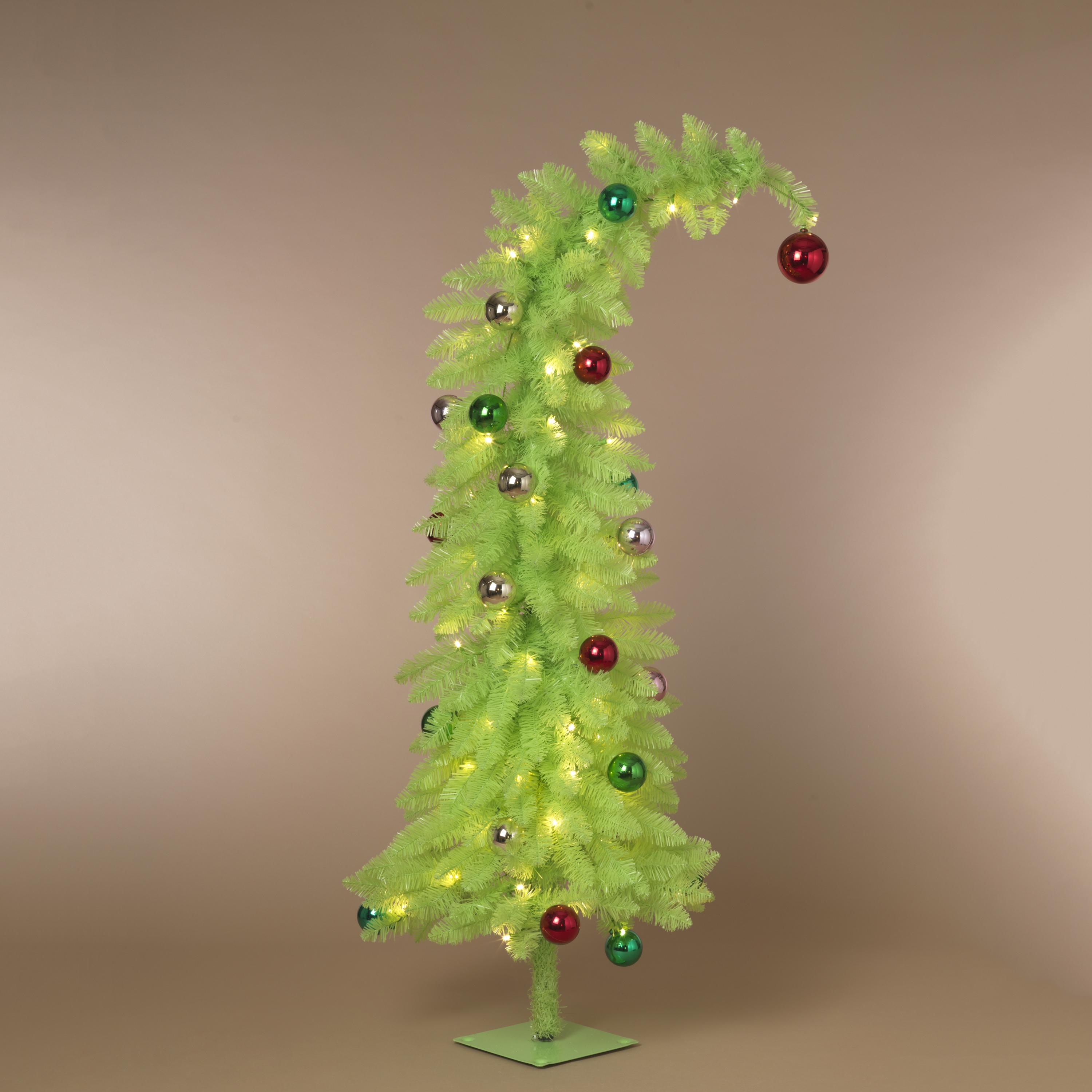 52" Whimsical Grinchy Tree with Lights and Ornaments