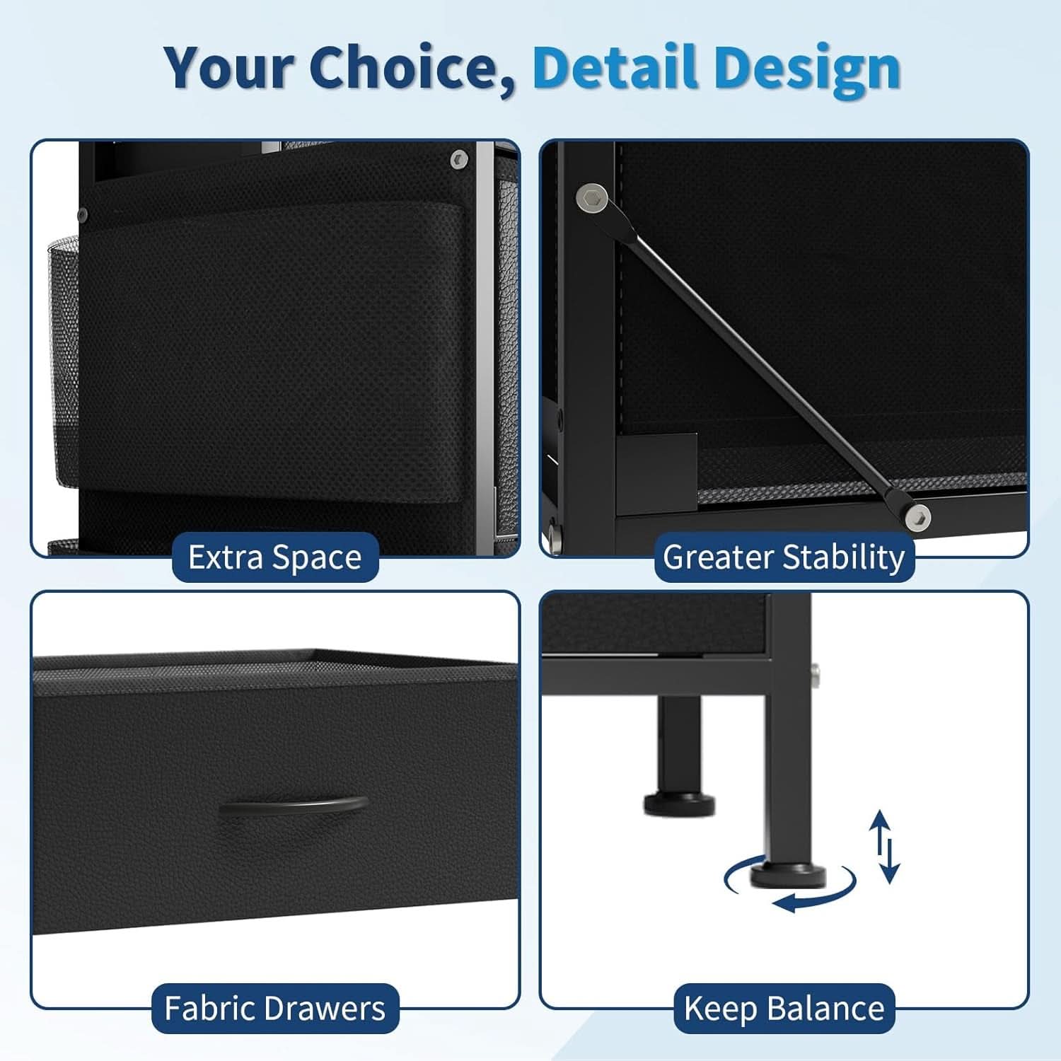 55 Inch Dresser With Fourteen Drawers Shelves Steel Frame