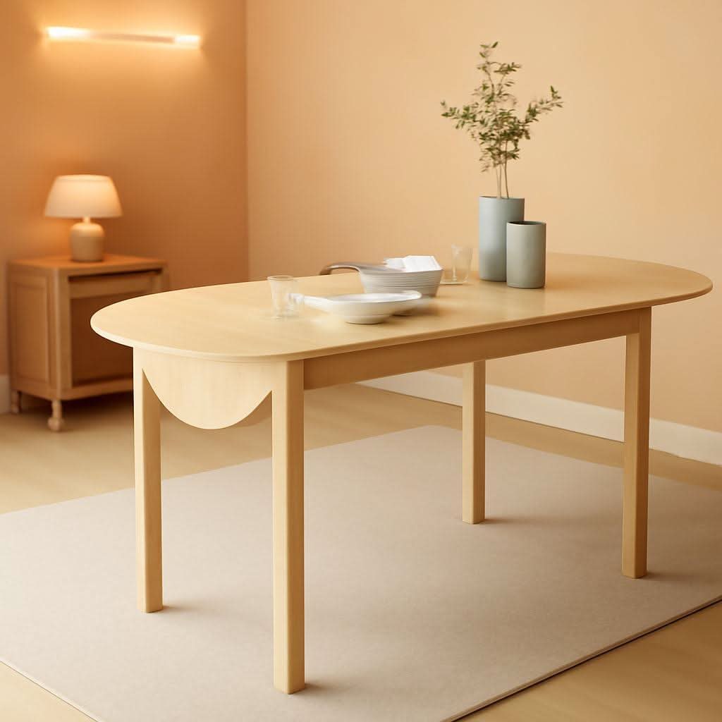 55 Inch Solid Pine Dropleaf Dining Table Expandable