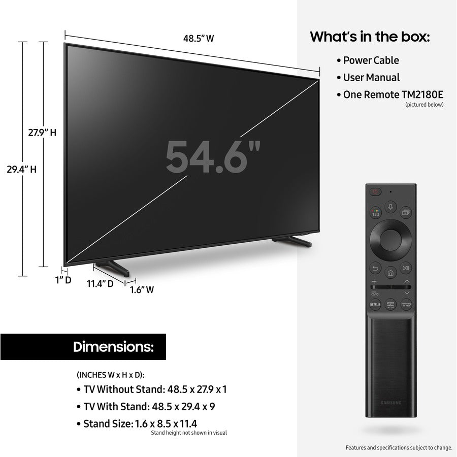 Samsung Q60A QN55Q60AAF 54.6 Smart LED-LCD TV - 4K UHDTV - Black" QN55Q60AAFXZA