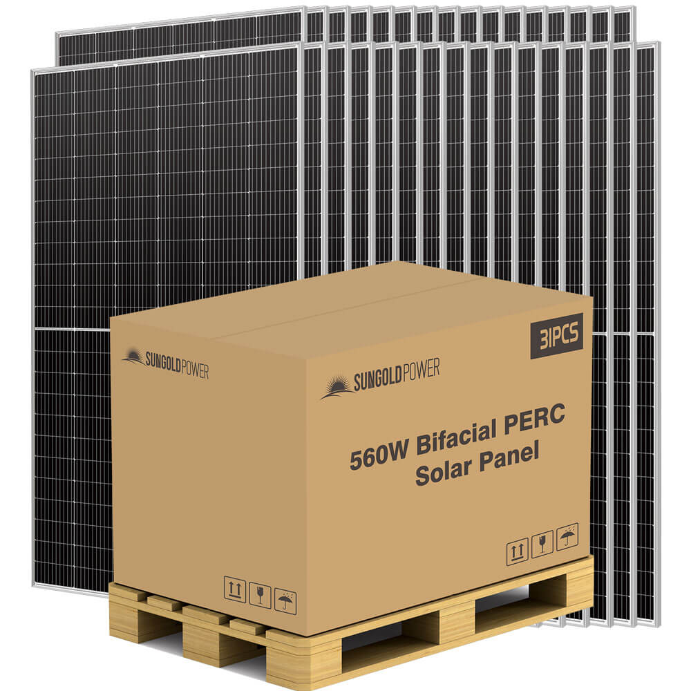 560W Bifacial PERC Solar Panel | SGP-560-SBD (31 PANELS) UL61730