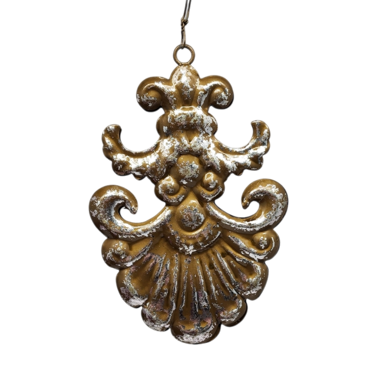 5.5 Inch Metal Ornament Filigree - Santa Face