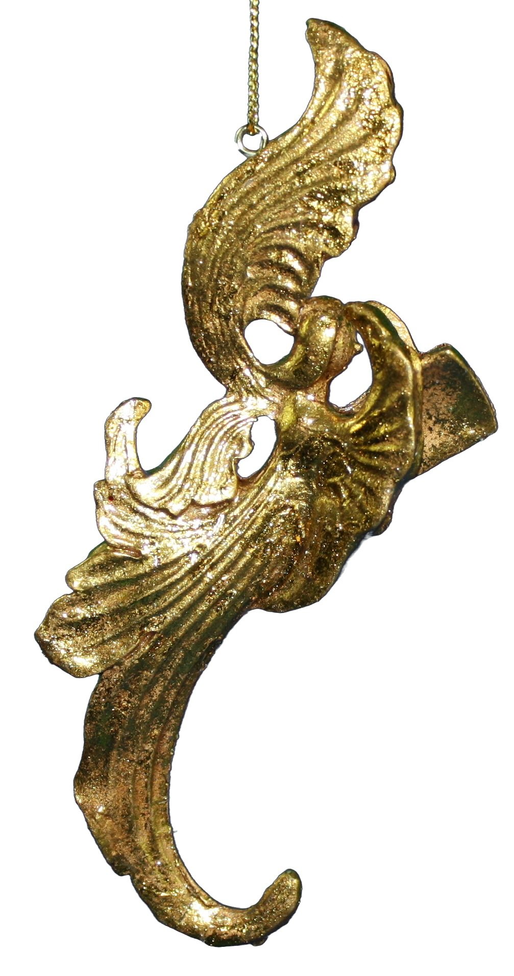 5.5 Inch Resin Antique Gold Angel - Herald