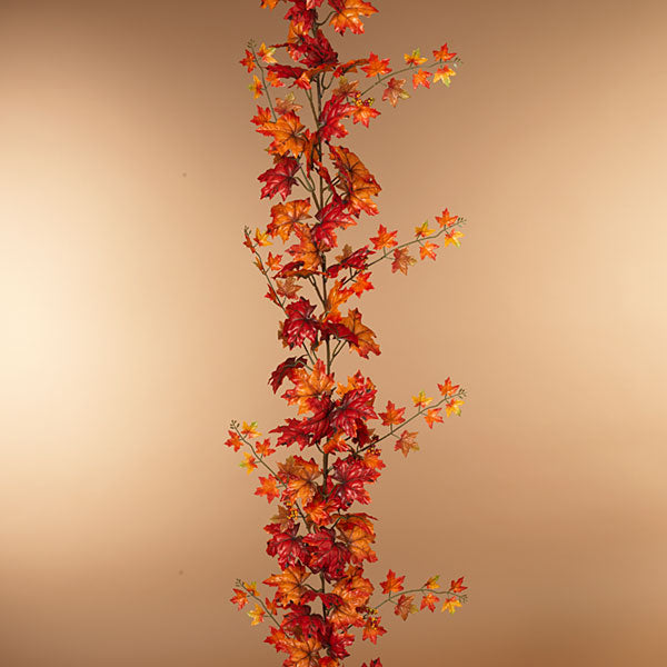 6 Foot Maple Leaves with Berries Garland