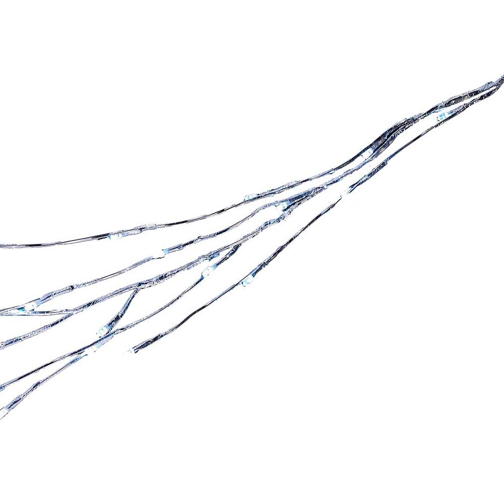 6 Foot Pre-Lit LED Twinkle Silver Branch Garland