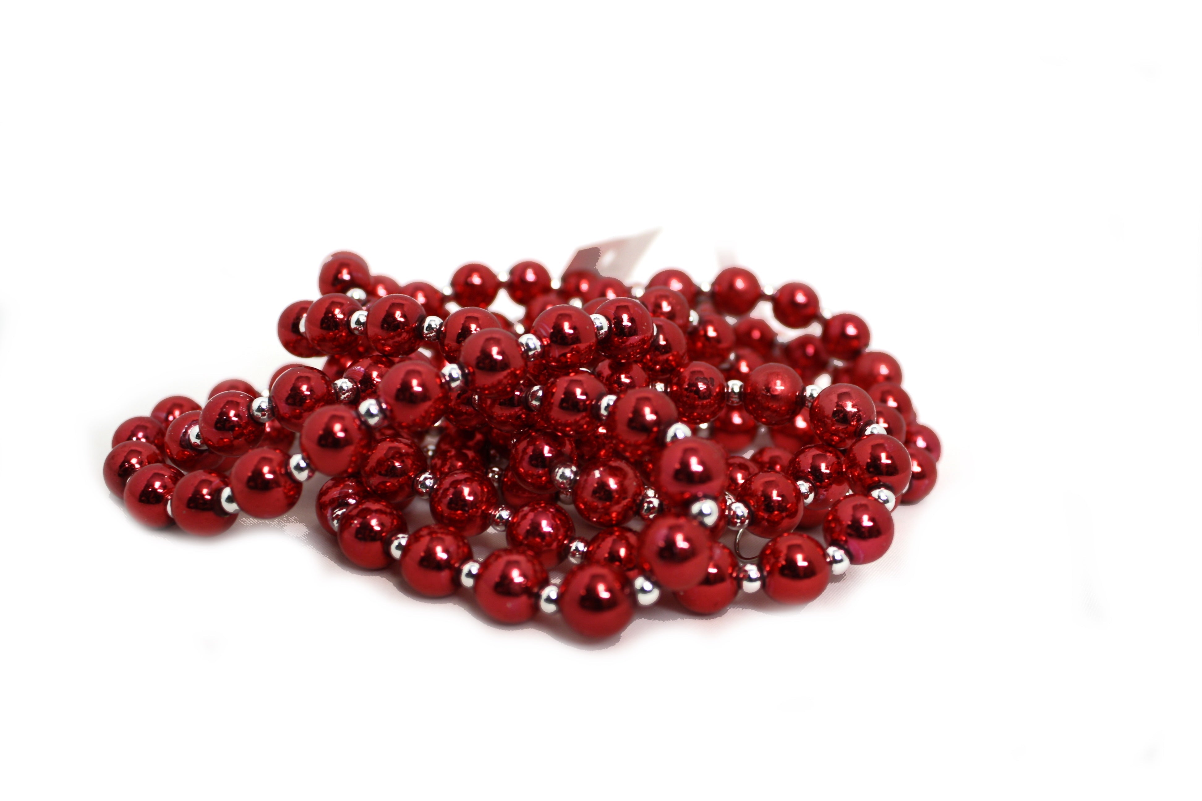 6 Foot Red Holiday Bead Garland - Small Bead