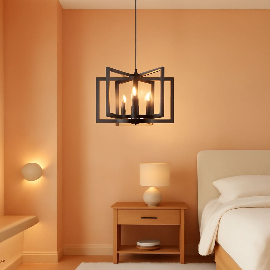 6 Light Black Finish Modern Farmhouse Pendant Lights