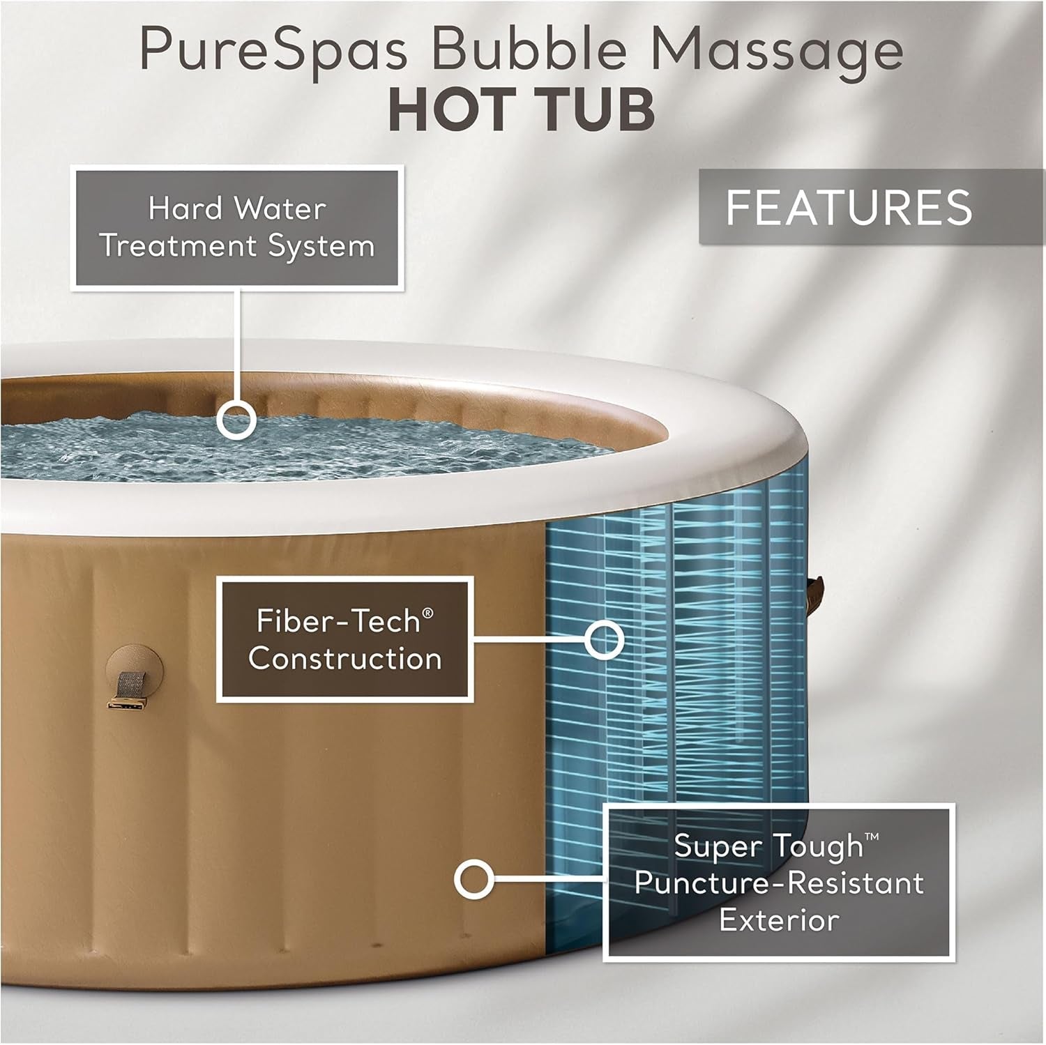 6 Person Inflatable Hot Tub With LED Lights And Headrests
