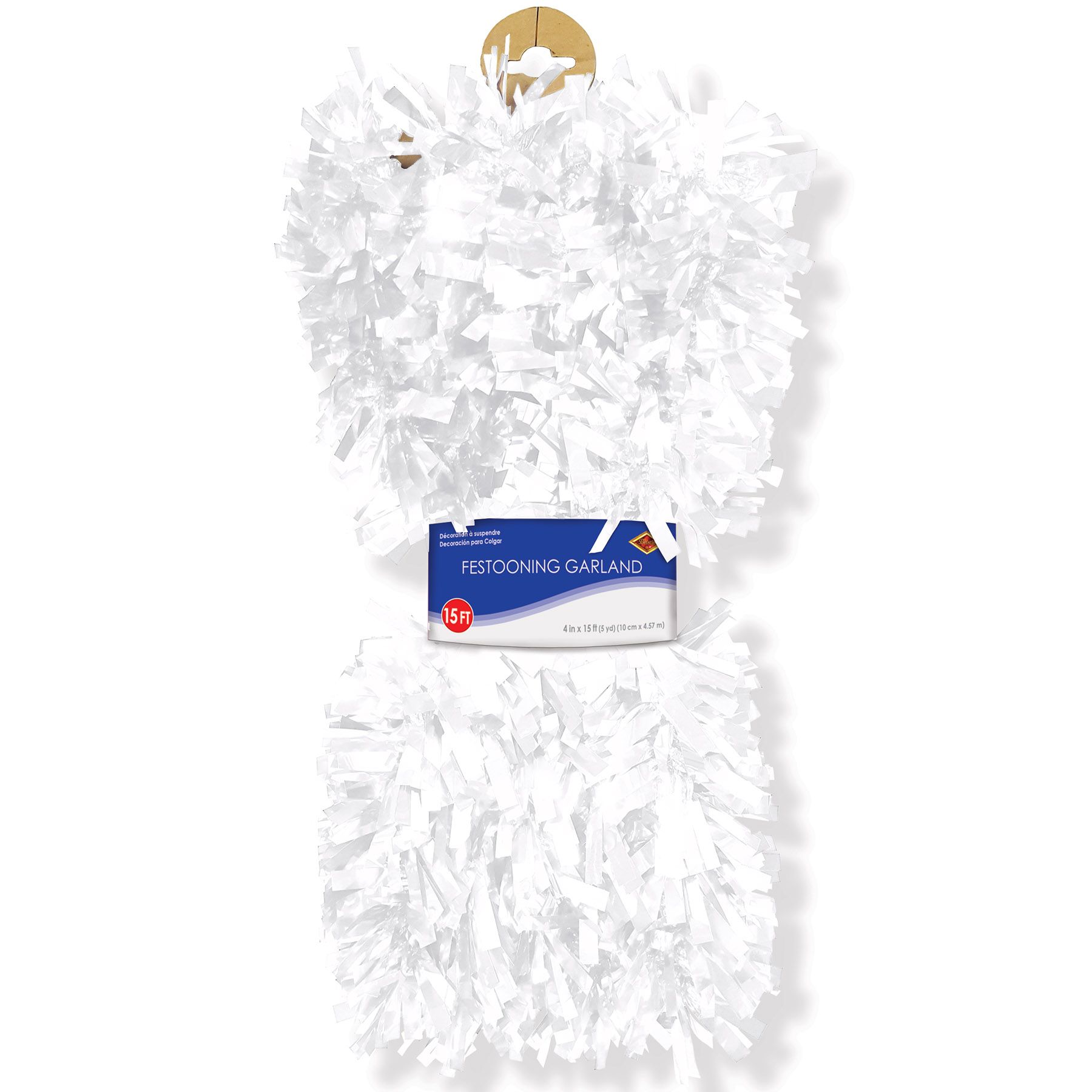 6 Ply Metallic Festooning Garland - White