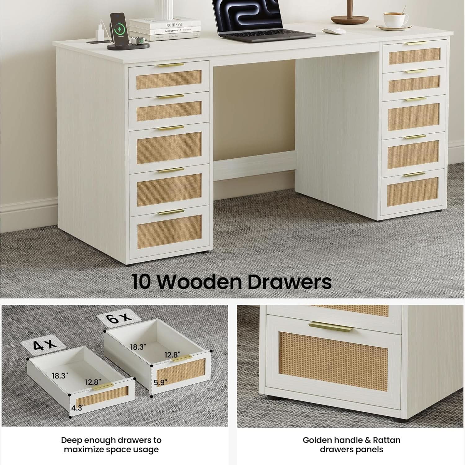 60-Inch Industrial-Grade Desk With Generous Storage