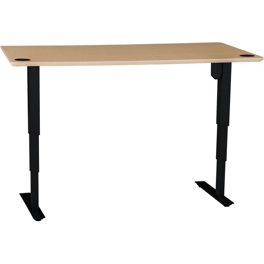 60in Melamine Beech Veneer Tabletop with Steel Frame Black 501-378B12960-30SB