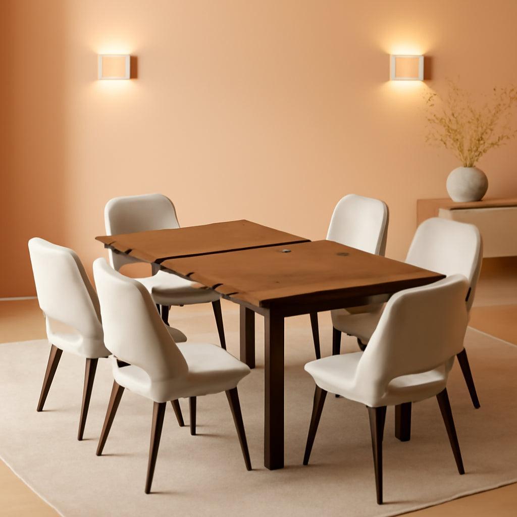 63 Inch Extendable Dining Table Farmhouse Style Collection
