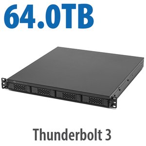 64.0TB (4x16.0TB HDD) Flex 1U4 4-Bay Rackmount Thunderbolt Storage, Docking & PCIe