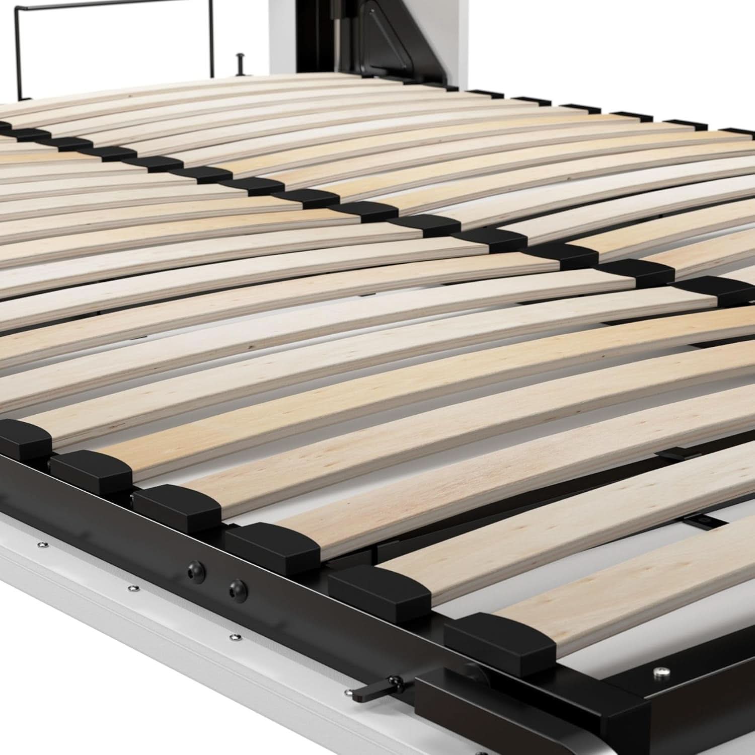 65 Inch Queen Murphy Bed With Wardrobe Storage System