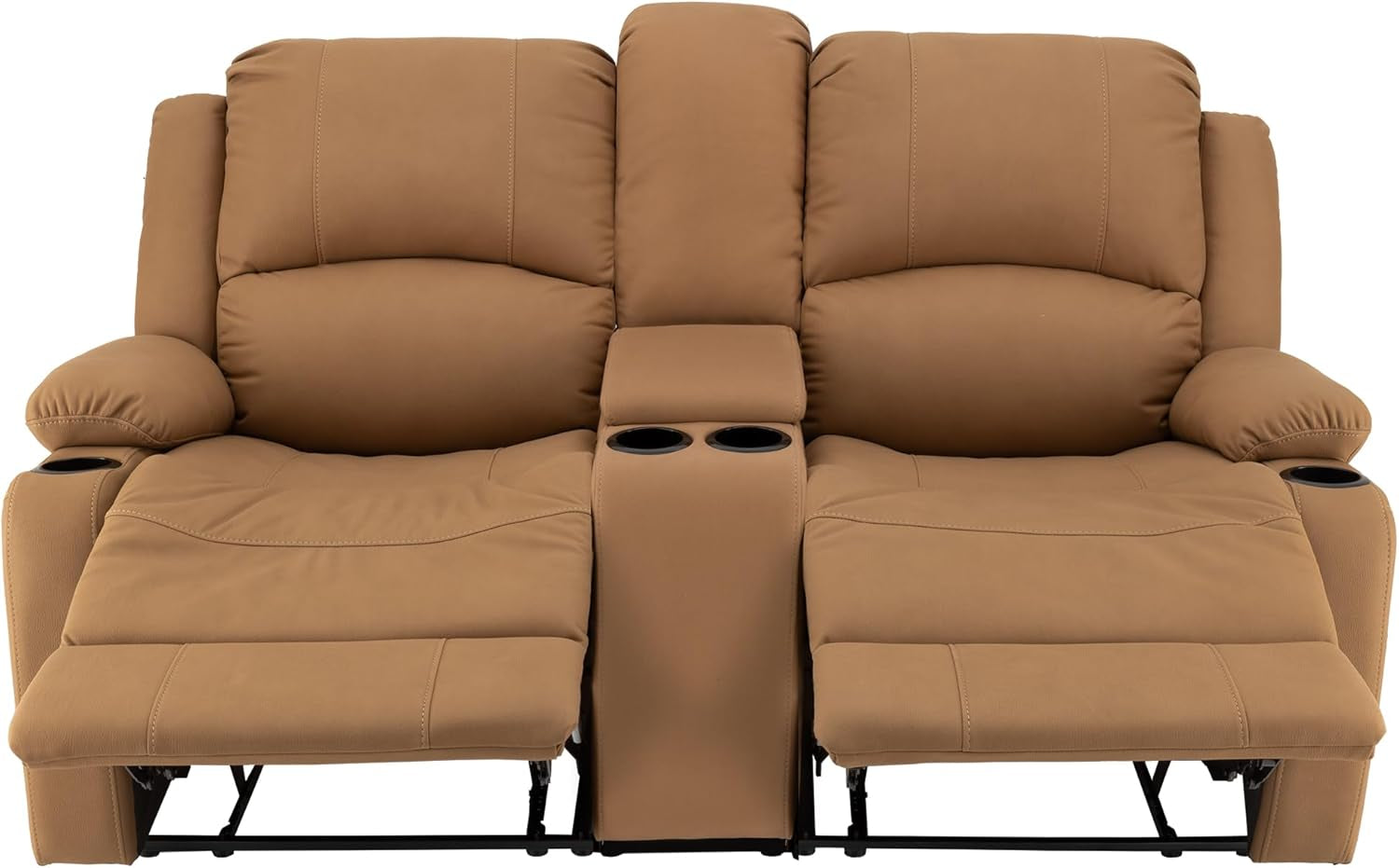65 Inch Wall Hugger Double Recliner RV Sofa With Console