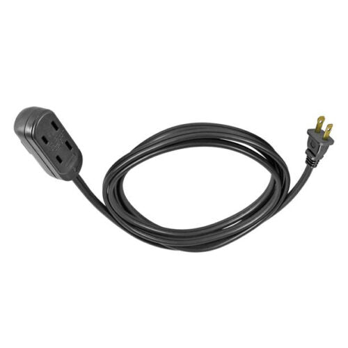 6FT 16AWG 2 Prong Black Indoor Household Extension Cord