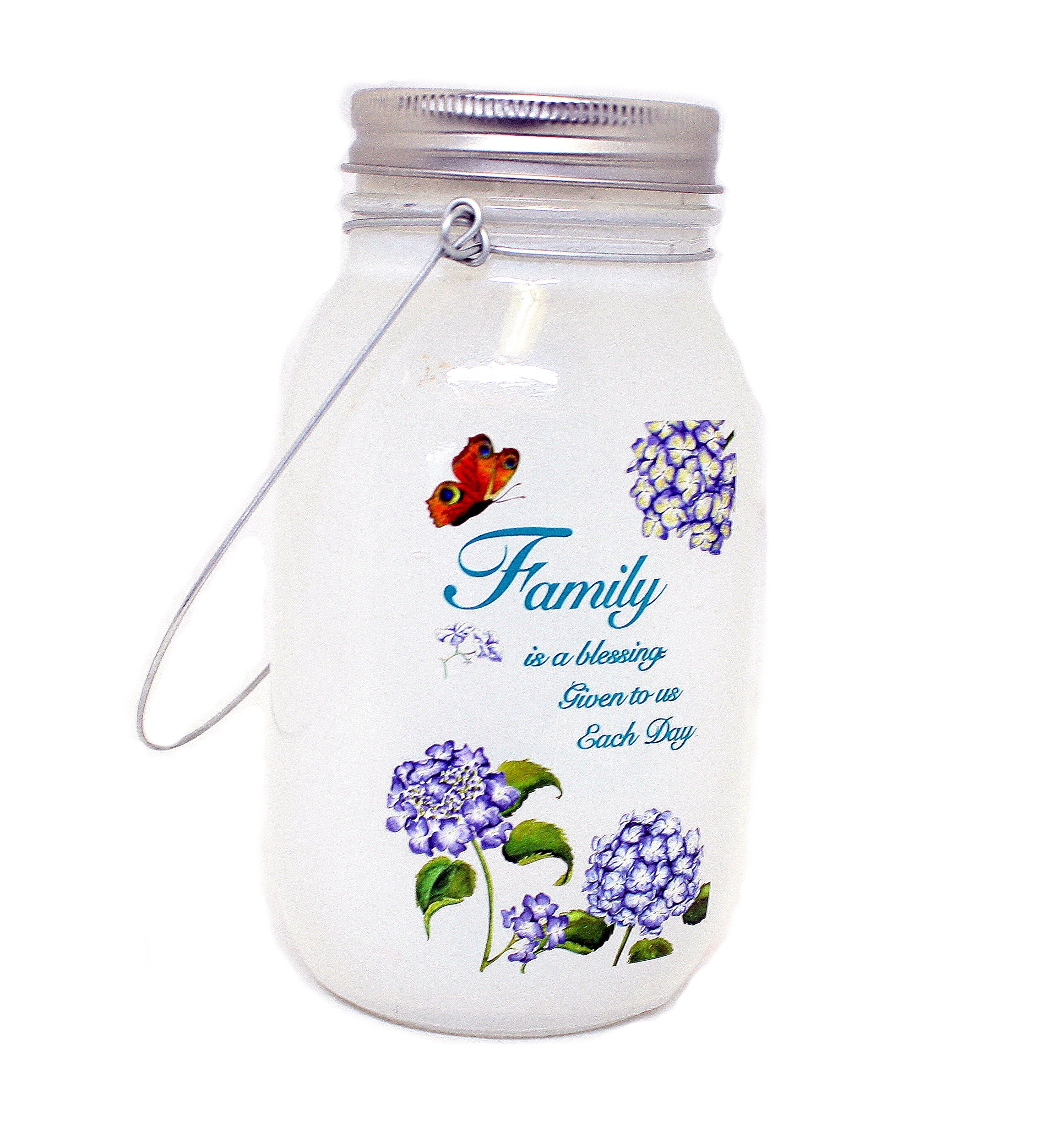 7 Inch Lighted Frosted Glass Jar -