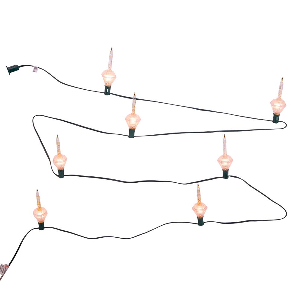 7-Light Gold Glitter Diamond Bubble Light Set