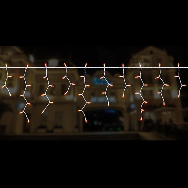 70 Indoor/Outdoor Icicle Lights - Warm White - White Wire