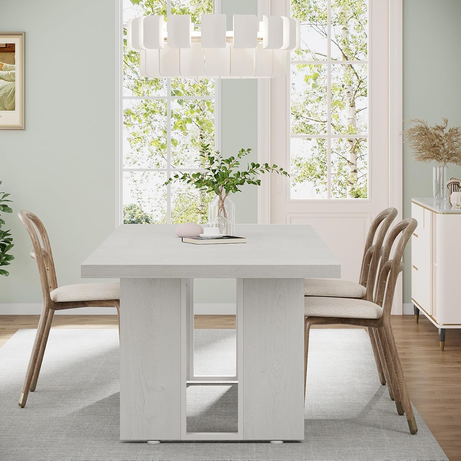 71 Inch Rustic Farmhouse Dining Table For 6 To 8 People