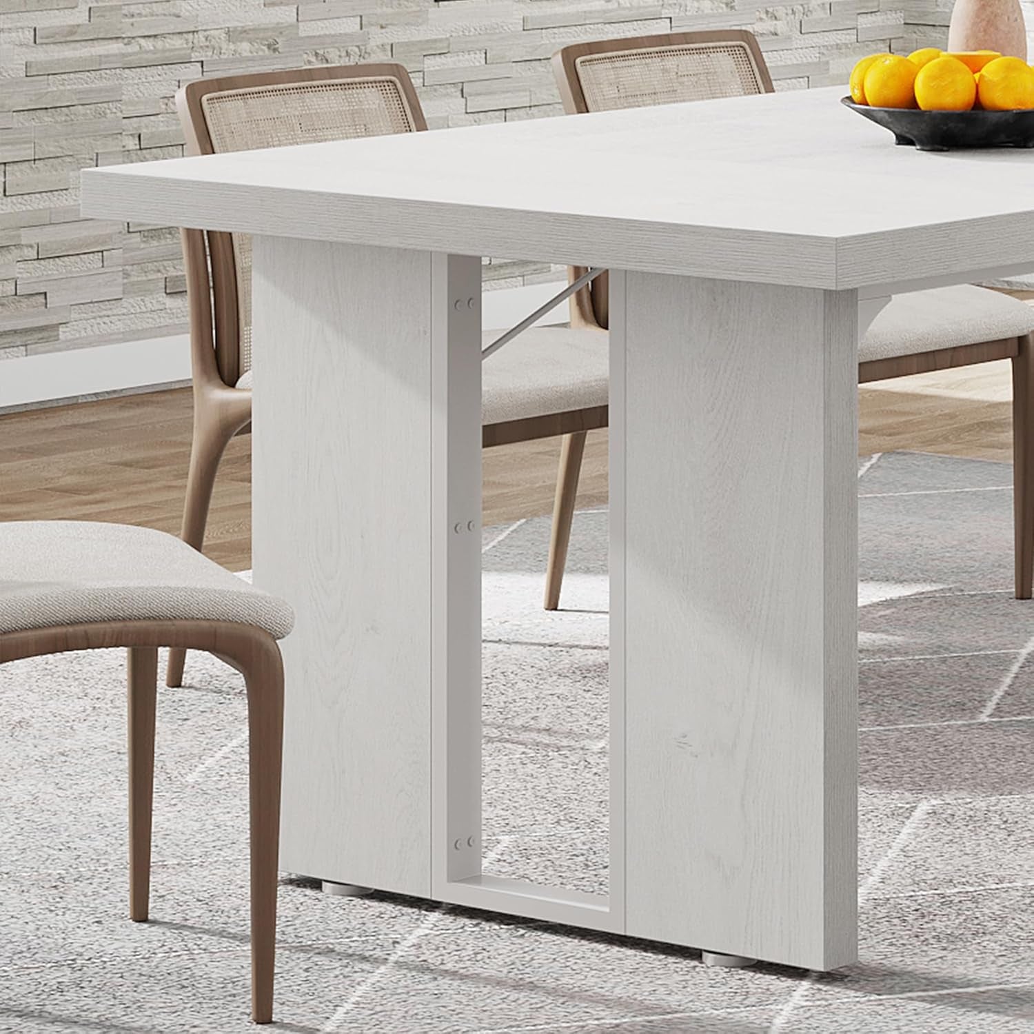 71 Inch Rustic Farmhouse Dining Table For 6 To 8 People