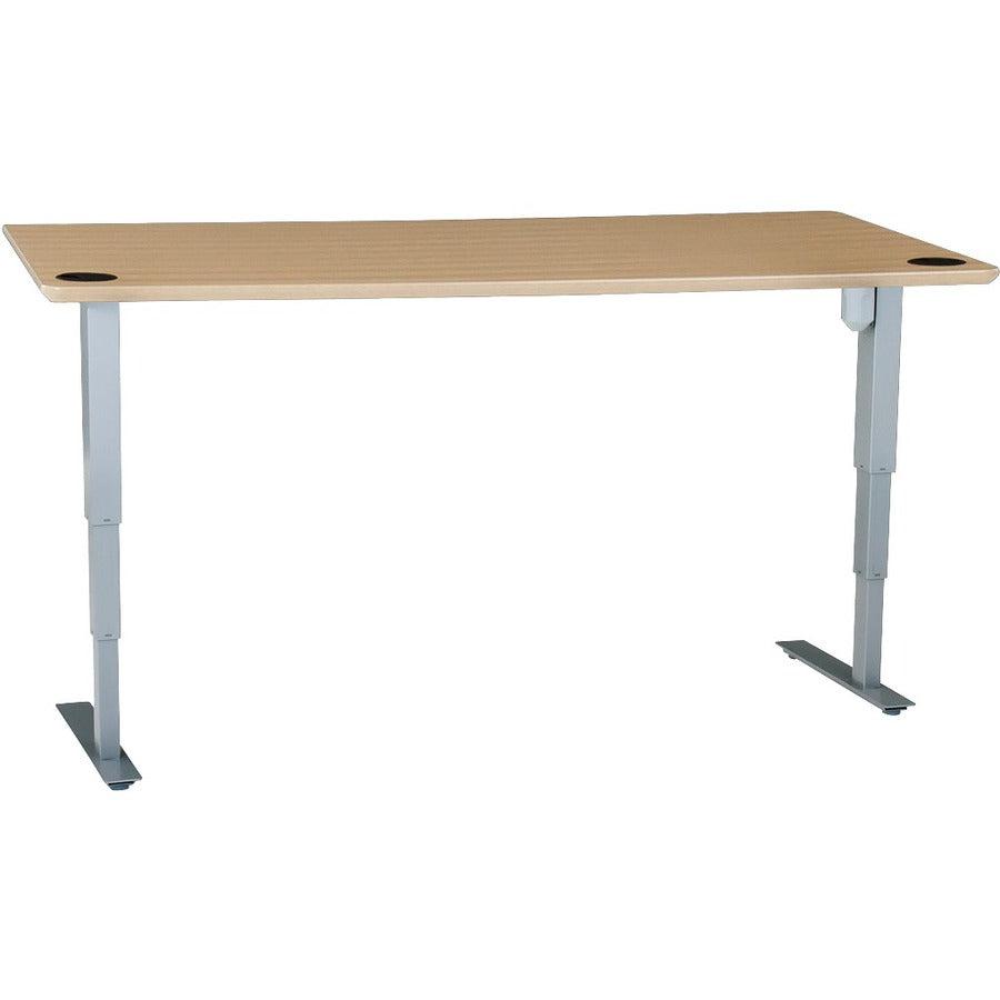 72-30IN Melamine Beech Veneer Tabletop With Steel Frame Silver 501-378S17272-30SB