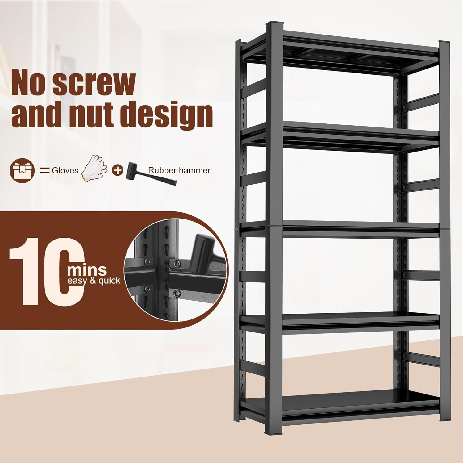 72 Inch Tall Industrial Metal Freestanding Bookshelf