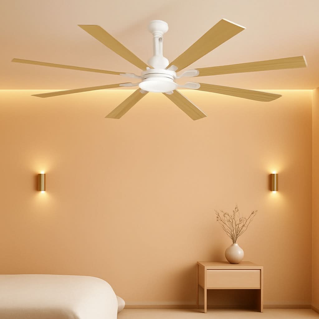 72 Inch White Ceiling Fan With Lights And Remote DC Motor