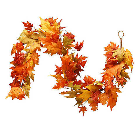 72 inch mixed color maple leaf garland