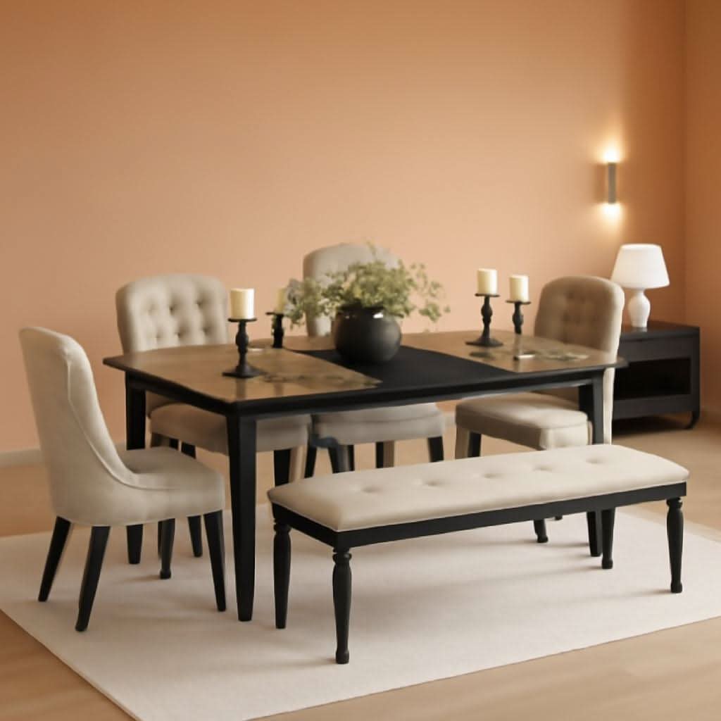 78 Inch Dining Table With Industrial Metal Frame For 6 To 8