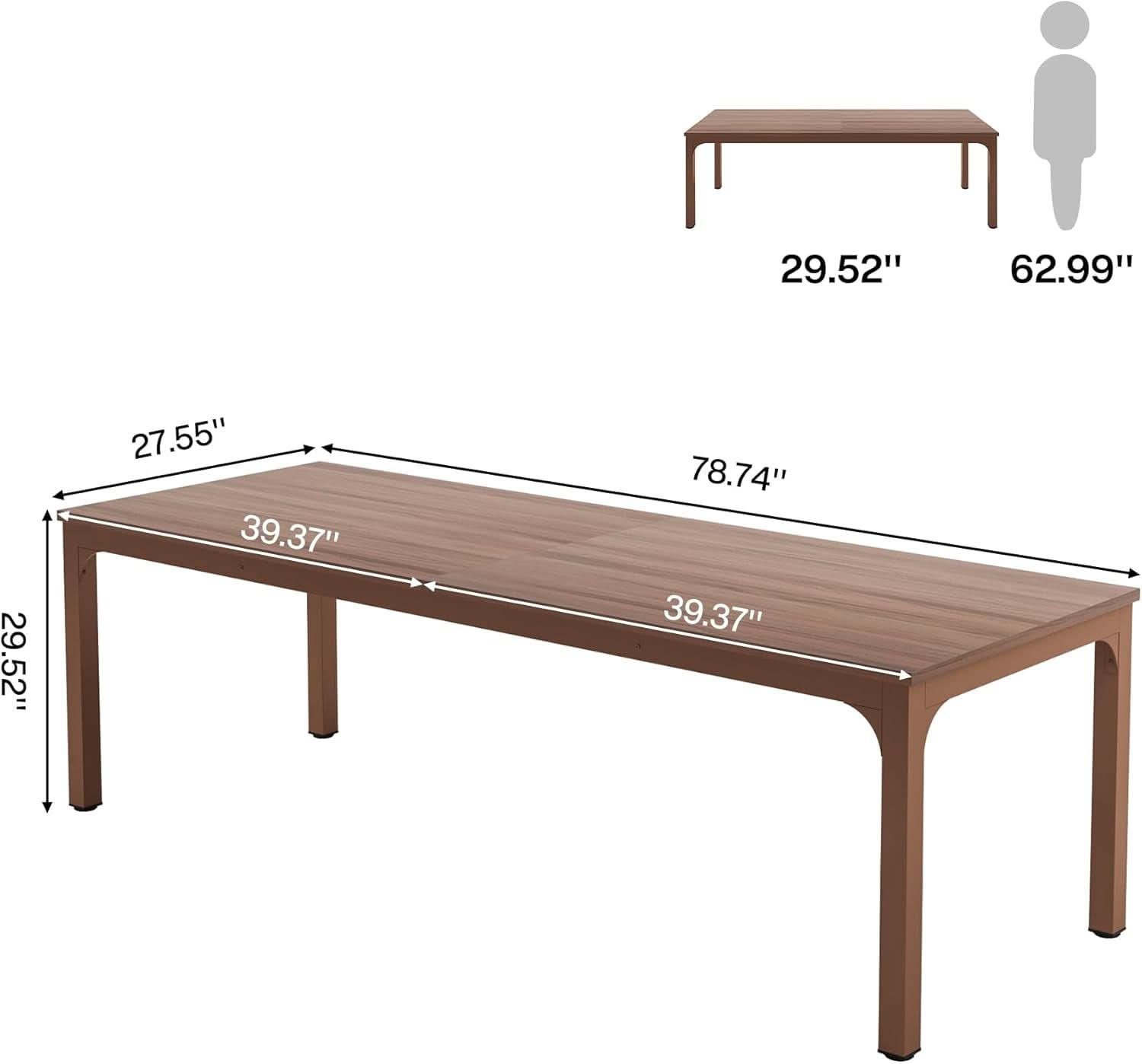78.7 Inch Extra Long Two Person Computer Desk Home Office