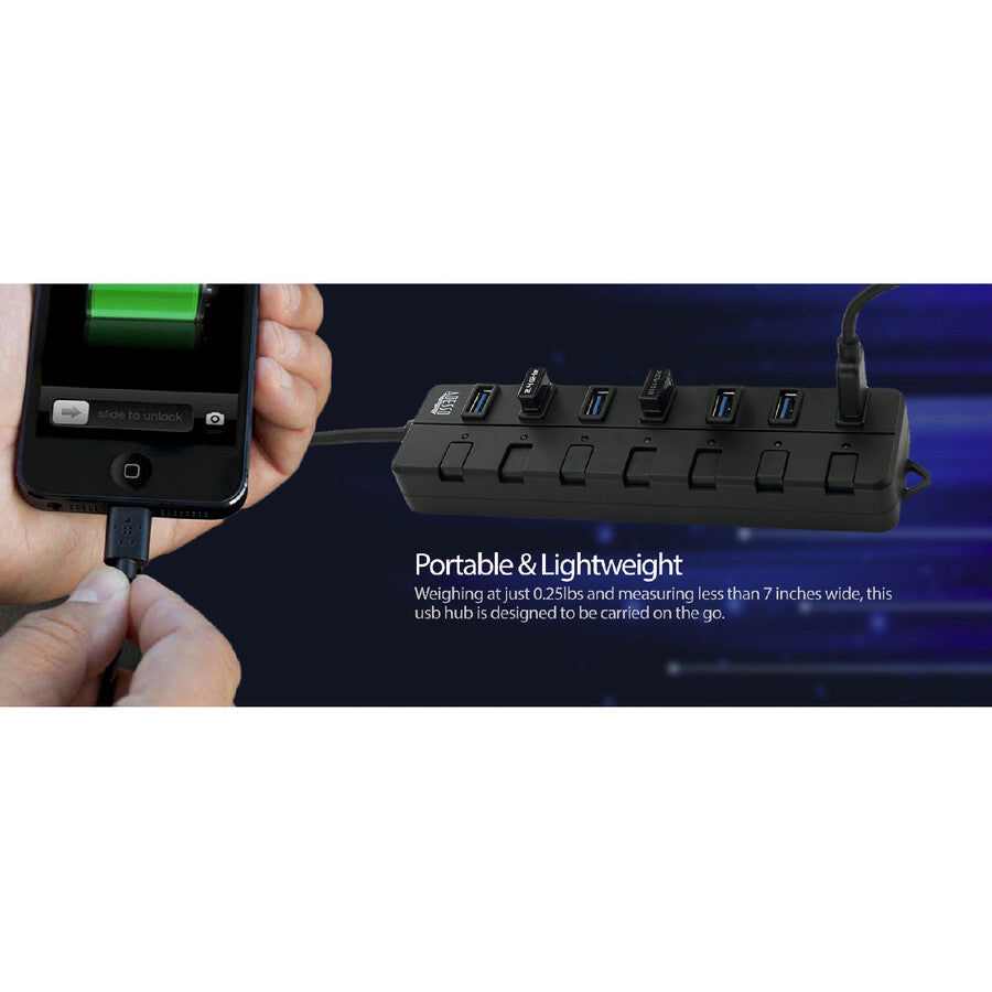 Adesso 7-ports USB 3.0 Hub with 5V2A Power Adaptor AUH-3070P