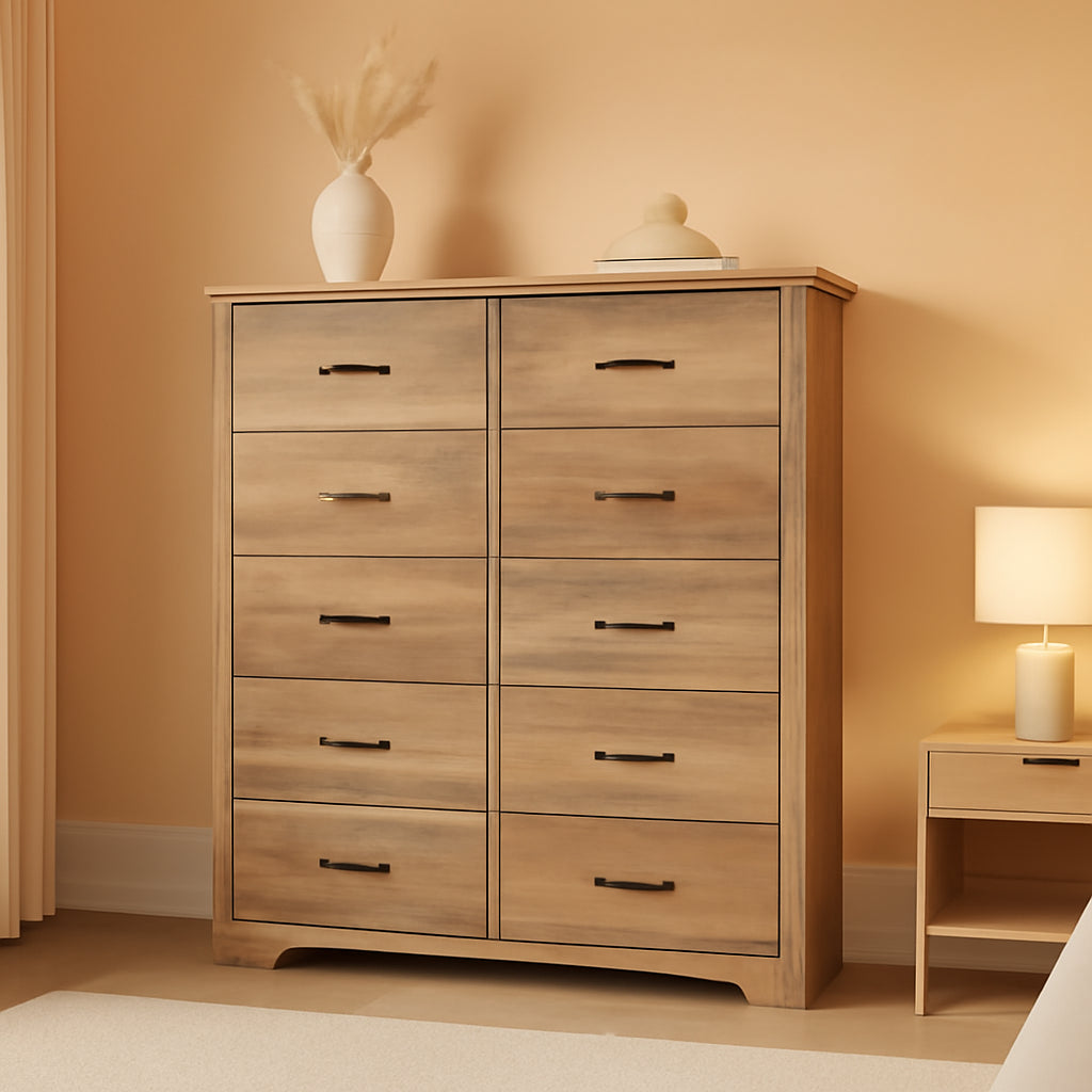 8 Drawer Dresser Brown Modern Wood Storage Chest Bedroom