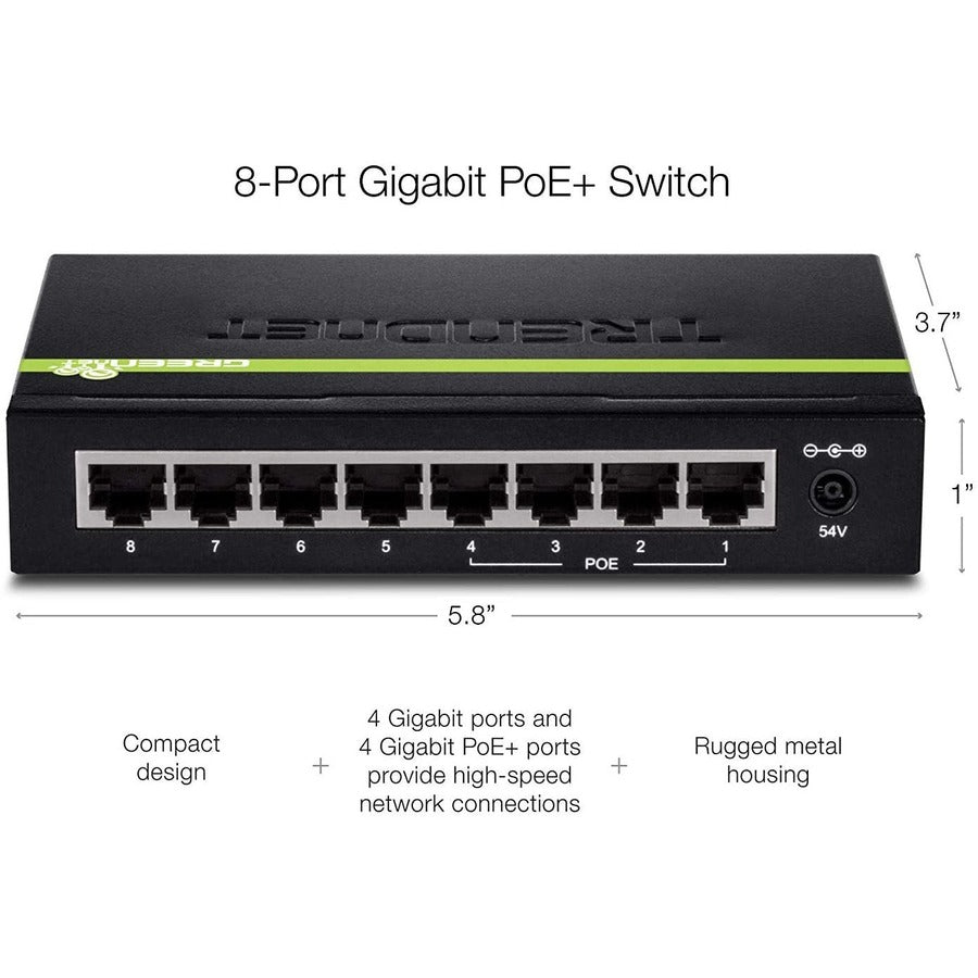 8-Port Gigabit PoE+ Switch - TRENDnet TPE-TG44g