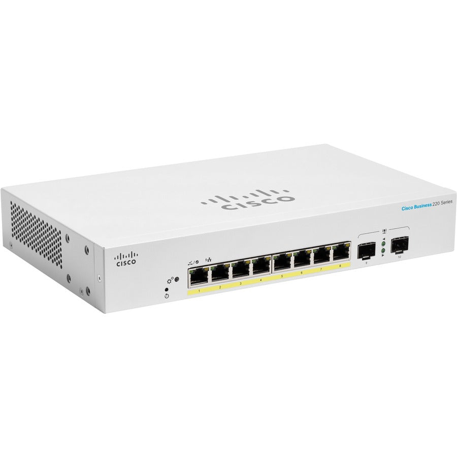8-Port PoE Switch - Cisco CBS220-8P-E-2G-NA Business Series Gigabit | Rack-Mountable