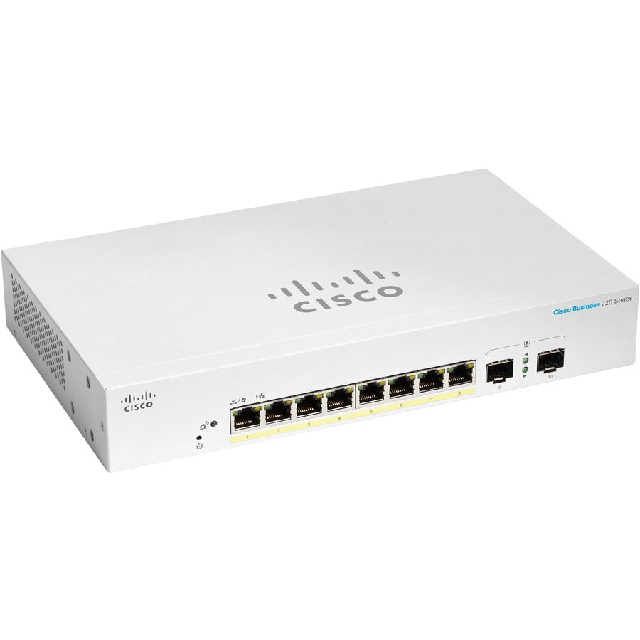 8-Port PoE Switch - Cisco CBS220-8P-E-2G-NA Business Series Gigabit | Rack-Mountable