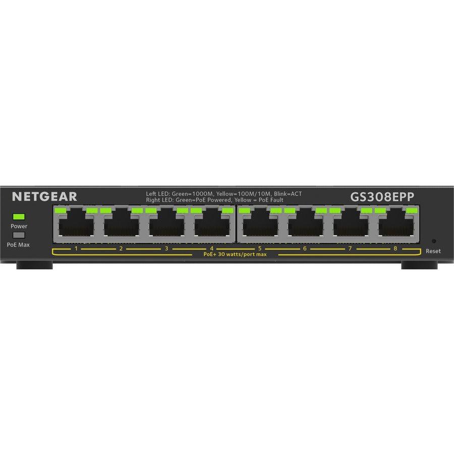 8 Port PoE Switch - NETGEAR Plus GS308EPP Smart Managed Gigabit Switch | TecISoft GS308EPP-100NAS