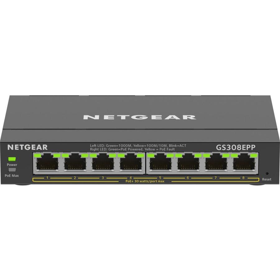 8 Port PoE Switch - NETGEAR Plus GS308EPP Smart Managed Gigabit Switch | TecISoft GS308EPP-100NAS