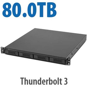 80.0TB (4x20.0TB HDD) Flex 1U4 4-Bay Rackmount Thunderbolt Storage, Docking & PCIe