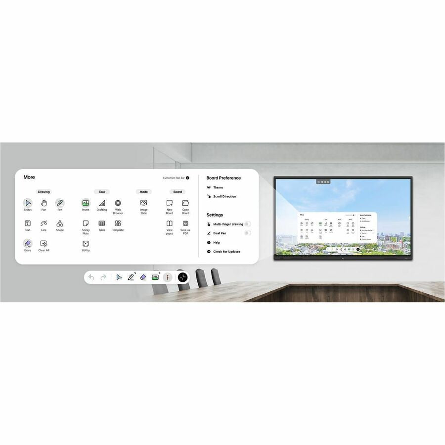 HDMI (3), DP, RGB (VGA), Audio, RS-232C, RJ45 (LAN), USB Typ