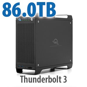 86.0TB (1x2.0TB U.2 NVMe SSD, 7x12.0TB HDD) ThunderBay Flex 8 Thunderbolt 3 Storage