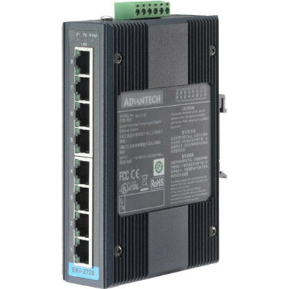 8FE Unmanaged Industrial Ethernet Switch with Surge Protection - Advantech EKI-2728-CE