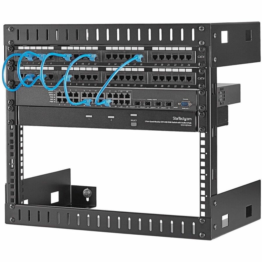 8U Wall Mount Rack - Open Frame Network Equipment Cabinet | StarTech.com RK812WALLO