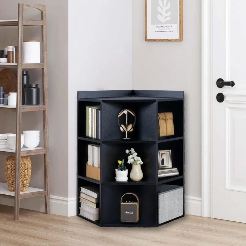 9-Cube Corner Cabinet With USB Ports And Outlets For Living