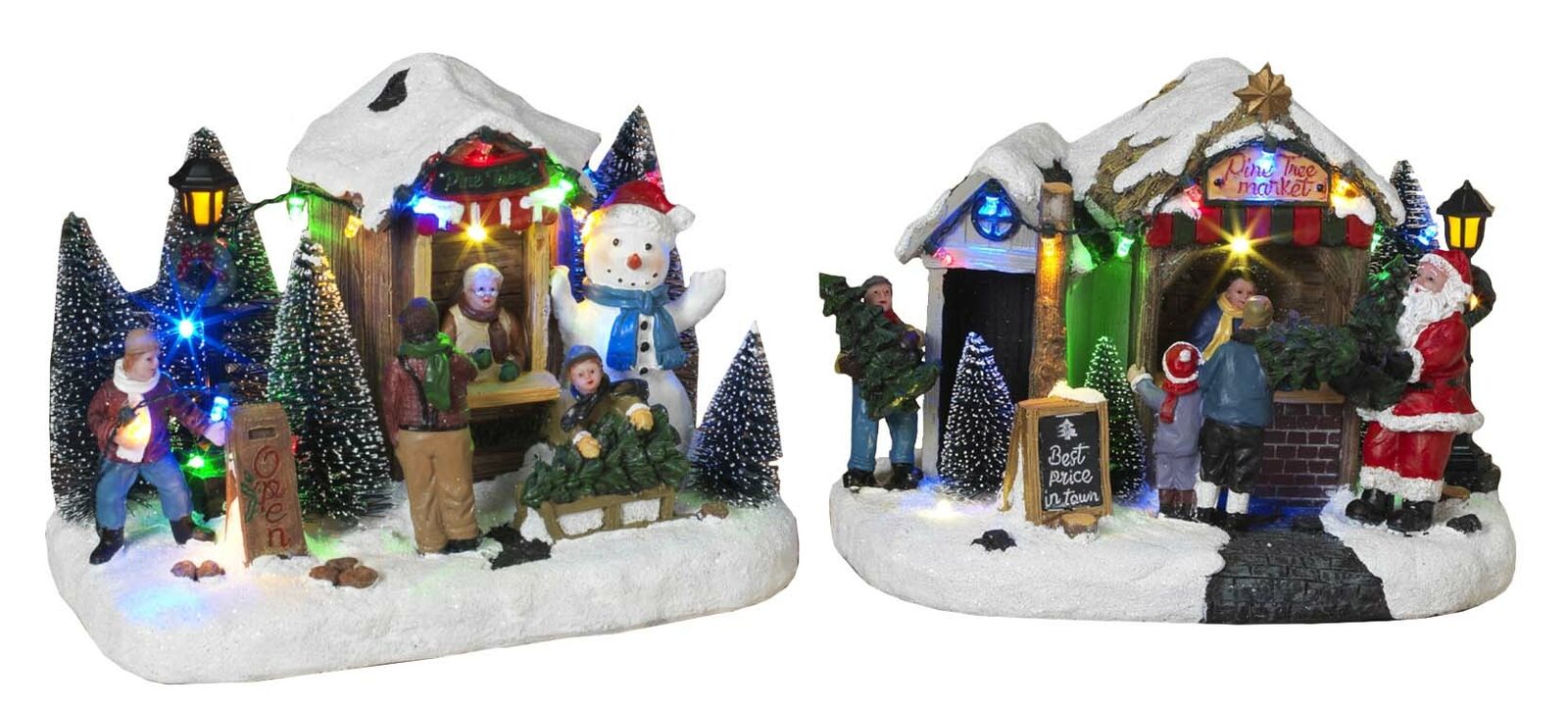 9 Inch Lighted Village Tree Shop -