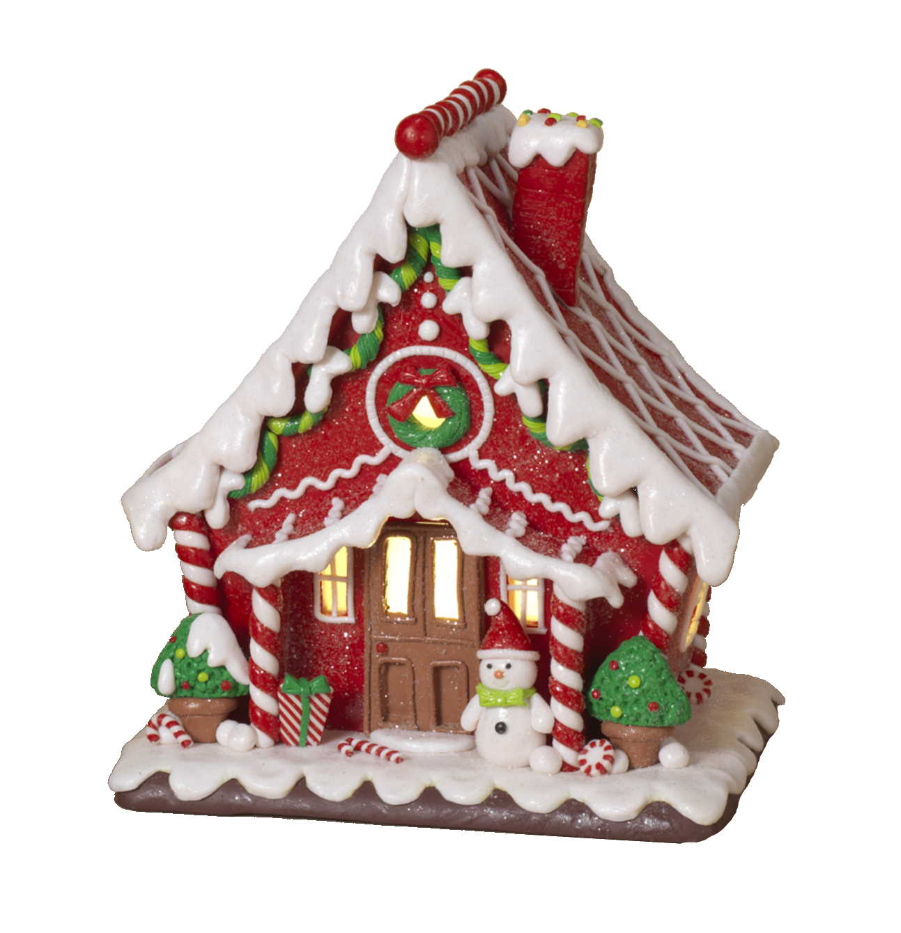 9" Lighted Clay Dough Gingerbread House