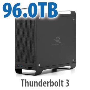 96.0TB (4x4.0TB U.2 NVMe SSD, 4x20.0TB HDD) ThunderBay Flex 8 Thunderbolt 3 Storage
